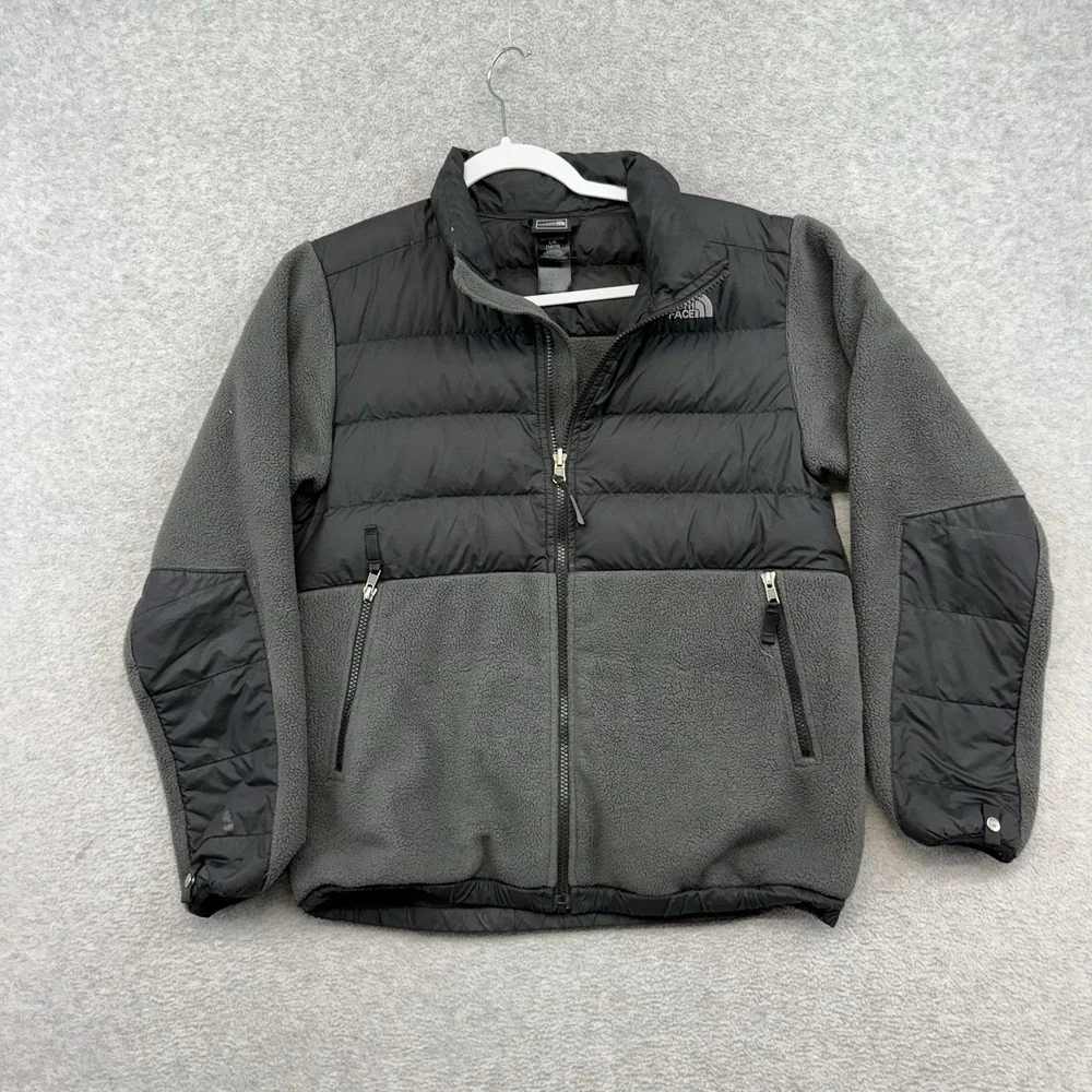 North Face Denali Fleece 550 Puffer Hybrid Jacket Boys Large 14-16 Down Black